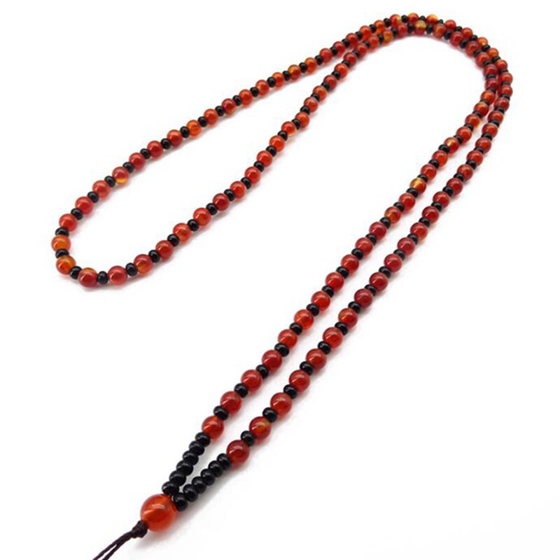天然小红玛瑙圆珠吊坠挂绳挂坠绳黄金佛珠项链绳玉佩挂件绳子男女