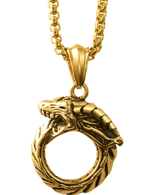 衔尾蛇吊坠蹦迪ins酷帅风挂饰品