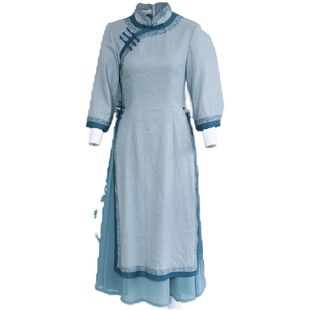 越南旗袍裙改良奥黛款旗袍2026年新款年轻款日常可穿改良版连衣裙