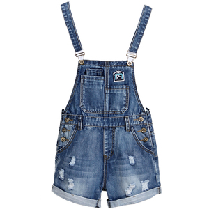 亲子装夏装新款潮牛仔背带裤母女装韩版短裤女童男童夏母子装