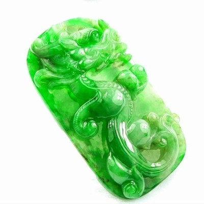 满绿天然翡翠A货如意挂件