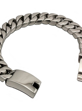 时尚风饰品闪亮银色男士钛钢手链