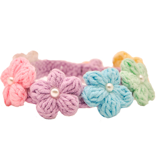 猫咪用品猫铃铛项圈宠物项圈猫狗兔围脖毛线针织项圈拍照饰品新品