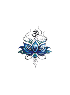 蓝色瑜伽yoga防水持久纳米纹身贴