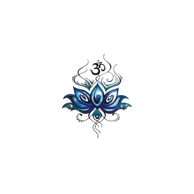 蓝色瑜伽yoga防水持久纳米纹身贴