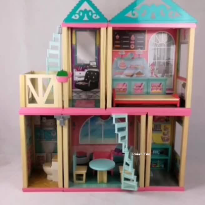 Wholesale Educational Toy Furniture Children Wood Dollhouse At12101