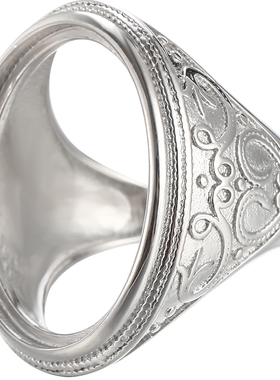 纯银女王风碧玉绿松石戒指空托