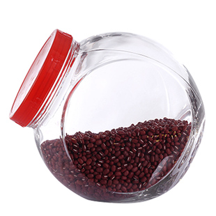 彪王玻璃储存罐扁鼓喜糖干果蜂蜜瓶 椒盐调料味瓶玻璃密封储物罐