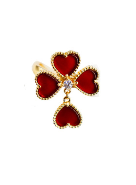 新款爱心戒指红玛瑙女新年礼物