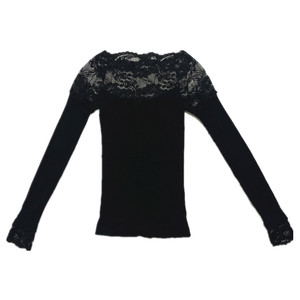 韩国正品Lets diet恒温薄暖衬衣修身蕾丝打底衫保暖显瘦上衣