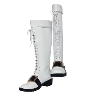 明日方舟夜莺cosplay道具鞋女增高鞋底来图定制白色系带靴子