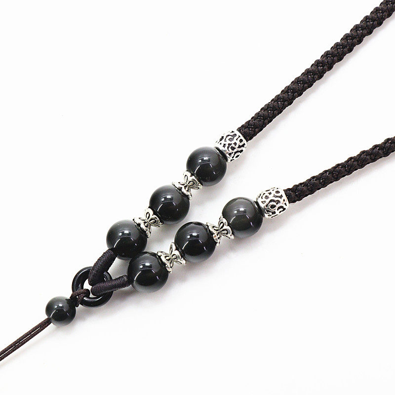 惊爆黑曜石挂绳项链绳挂件绳玉器翡翠虎眼石吊坠绳六六顺系列包邮