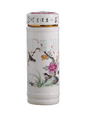 景德镇带盖陶瓷大容量办公茶杯