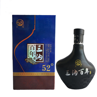 三沟 白酒 纯粮酿造三沟老窖黑百年52度500mL浓香型白酒阜新特产