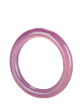 玉石匠冰花芙蓉玉髓手镯女紫粉晶圆条玛瑙手镯子水晶冰种时尚款