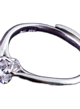 钻戒求婚纯银锆石礼物送女友女友