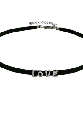 纯银英文字母定制个性短款项链