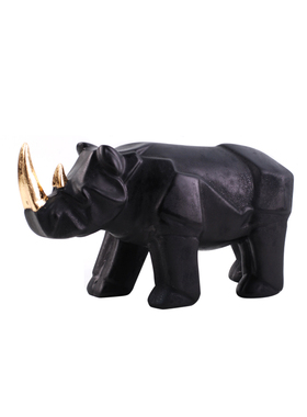 儿童房犀牛动物黑色工艺家居装饰