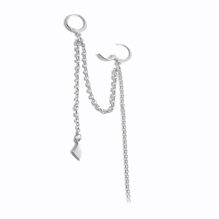 新款防弹少年团金泰亨同款耳链耳环男 BTS原宿嘻哈双链条耳钉耳环