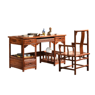 红木电脑书桌家用刺猬紫檀实木简约新中式花梨木小书桌学生写字台