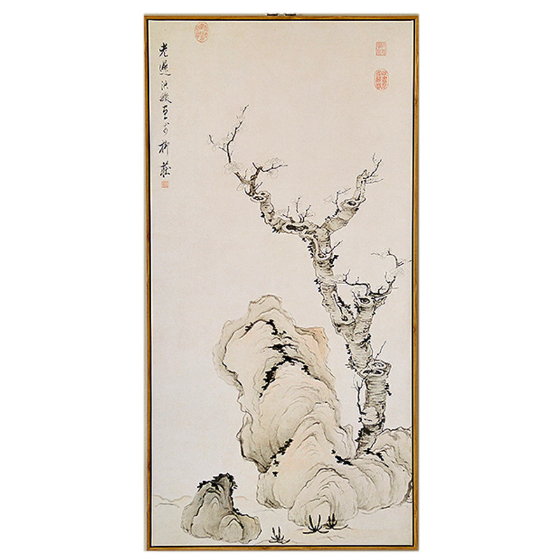 新中式风走廊竖版水墨无框画