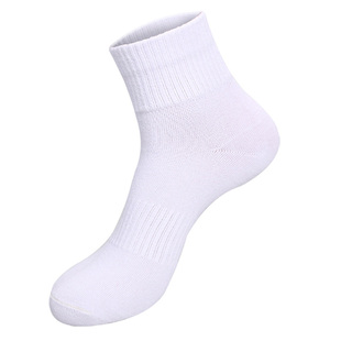 白色袜子男士中筒袜四季防臭吸汗女士中筒运动纯棉袜高弹力篮球袜