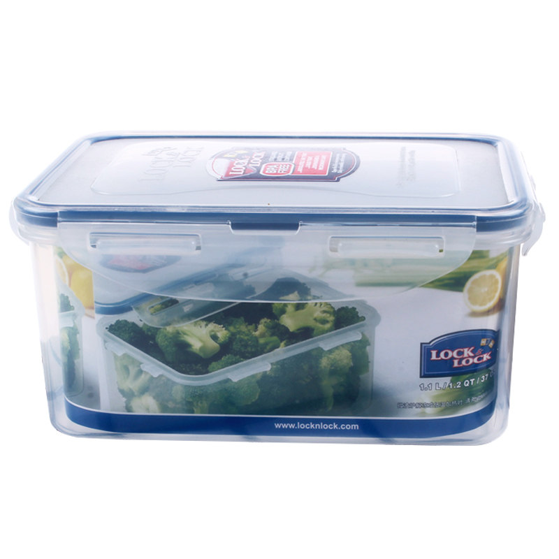 乐扣乐扣塑料保鲜盒可微波 密封盒收纳箱 便当盒饭盒HPL815D 1.1L