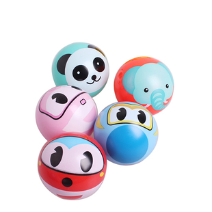 宝宝手抓球3寸4寸PVC弹力小皮球婴幼儿感统训练彩色波点球充气球