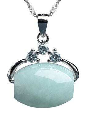 纯银锁骨路路通葫芦爱心桃项链