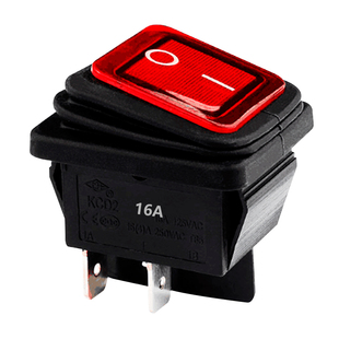 上开牌电源开关 防水防尘 KCD4 KCD2 4脚带灯 双刀电器船型开关