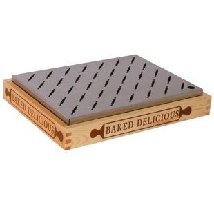 新品面包店晾网木盘烘焙店实木托架蛋糕店双层糕点道具摆件