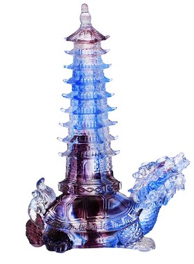 古法琉璃龙龟文昌塔工艺品