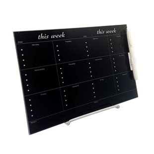 御龙桌面磁性玻璃小白板记事板留言板办公家用备留言记事录板记录生活表学生写字板支架培训儿童黑板