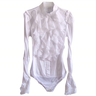 2021新款宫殿长袖衬衫/女装连体衬衫/连体衬衣（白/大红）