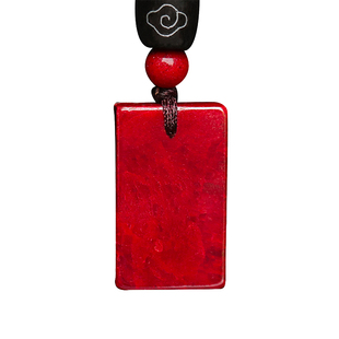 黔隆工艺朱砂饰品原矿石吊坠铜仁透光原石男女款本命年无事牌平安
