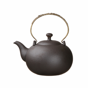 御翠琉光 台湾宜龙茶具 黑砂陶壶 月泉烧水壶煮茶壶煮水壶包邮