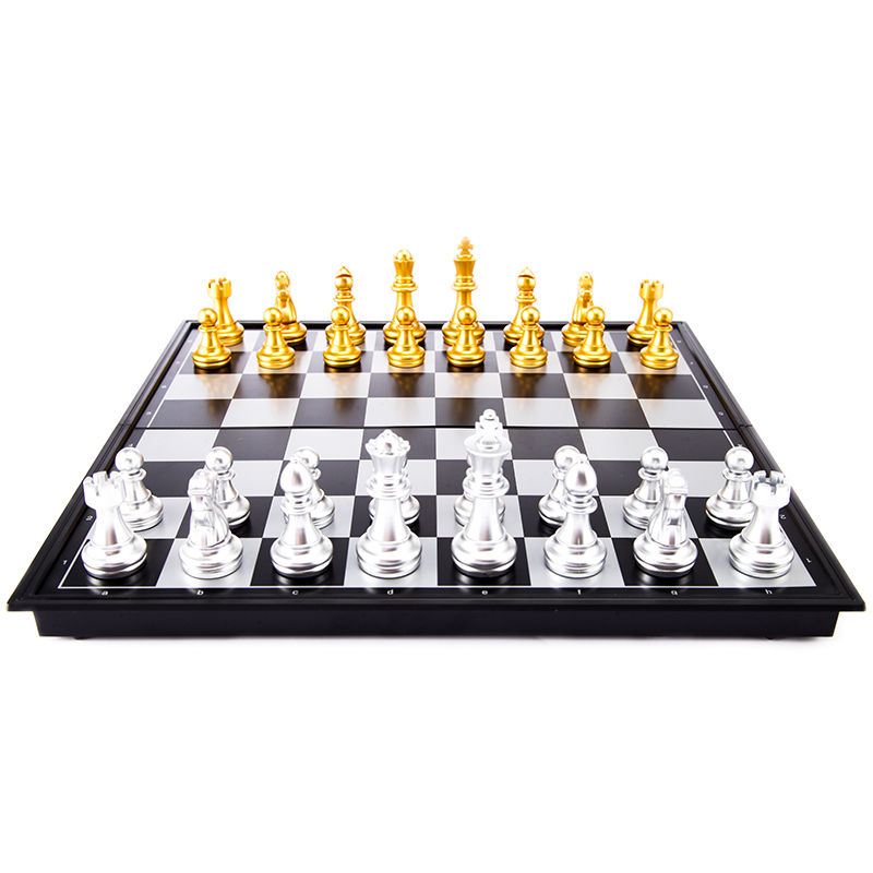 友邦国际象棋磁性套装金银色棋子高档大号儿童学生初学者折叠棋盘