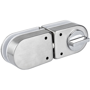 玻璃双开门地锁简易地插销门锁落地窗锁推拉门带门框门锁免打孔