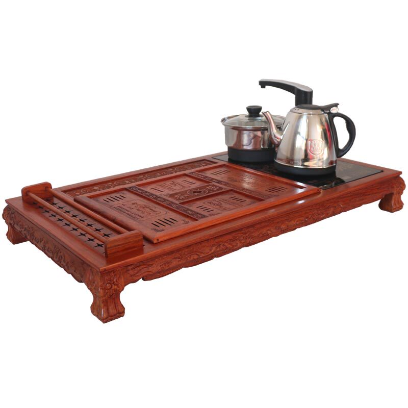 带电磁炉华品红长方形红木茶盘