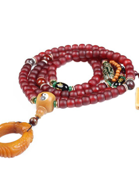 西藏正宗满血羊角骆驼面包圈手链