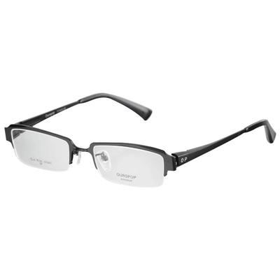 钛金属半框眼镜架男大脸变色