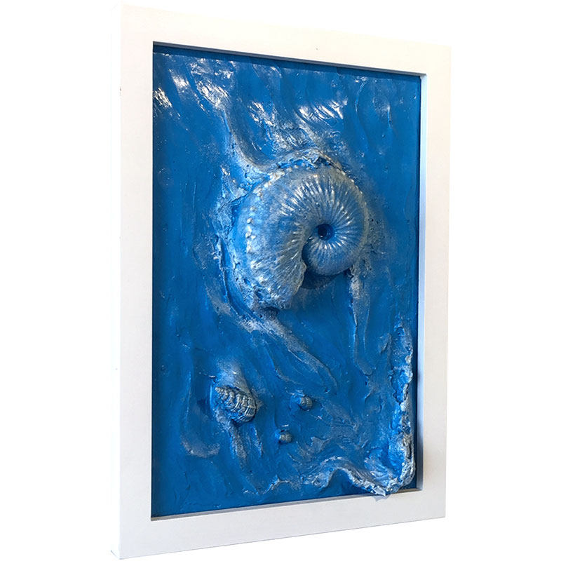 浮雕装饰画北欧风地中海风格装饰挂画海洋动物鹦鹉螺创意礼物摆台