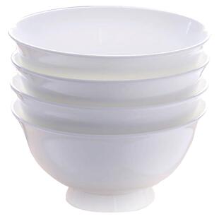 4只装景德镇白色创意家用骨瓷中式吃饭高脚碗陶瓷大号米饭碗面碗