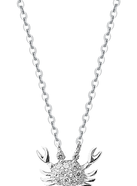 银项链女可爱螃蟹925锁骨