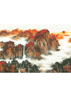 横幅泰山日出风景墙壁装饰图