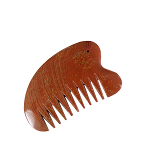 正品泗滨砭石泗水富贵红砭石梳三角梳刮痧板两用防脱护发头部按摩