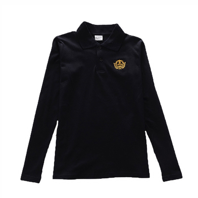 长袖纯棉翻领保罗休闲风红色童装