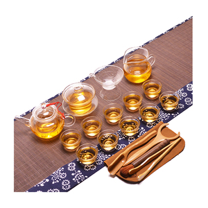 耐热玻璃茶具套装家用透明功夫茶壶盖碗公道杯茶杯整套泡茶器组合