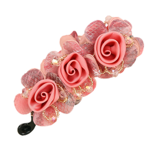 玫瑰花香蕉夹竖夹大号马尾气质简约发夹女防滑大人头发发卡夹子