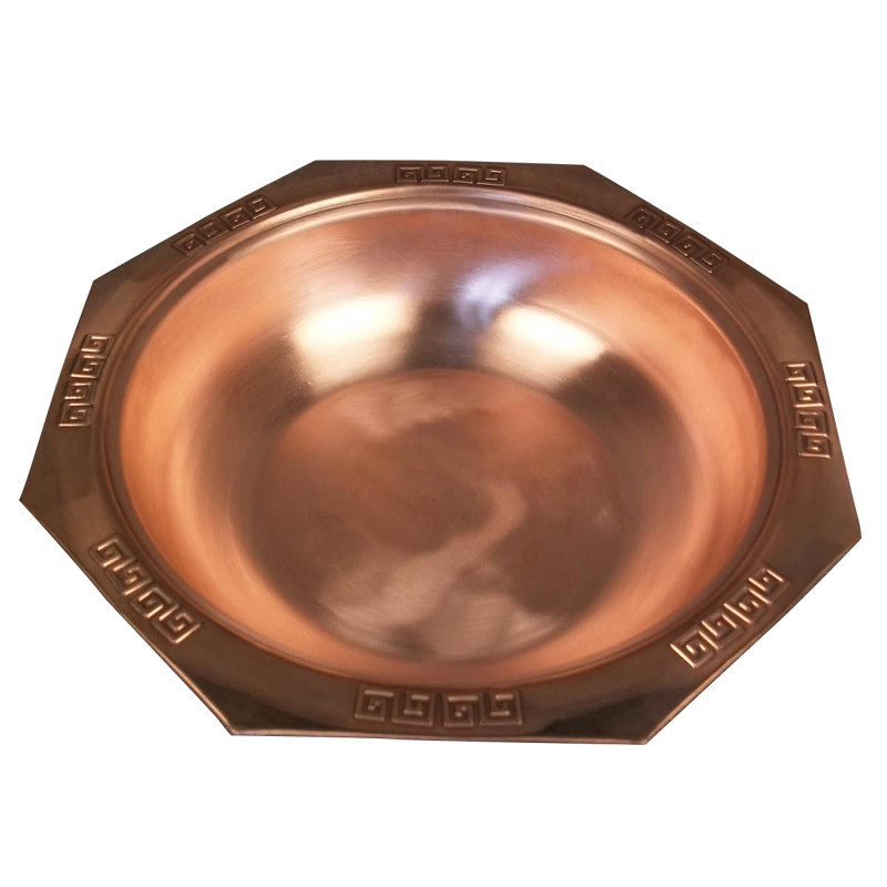 东升八角回纹清汤紫铜火锅 电磁复合底铜锅 紫铜火锅 铜火锅